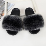 Imitation fox fur grass slippers for children