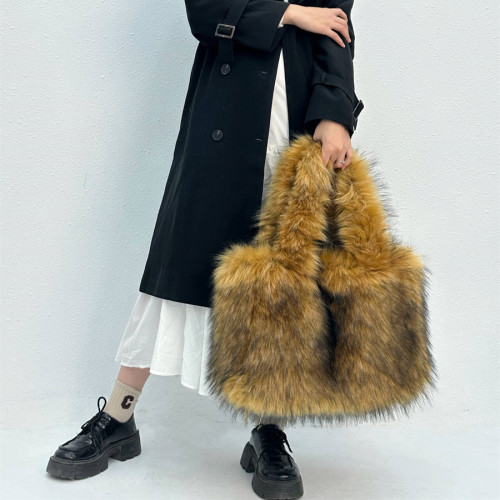 Fur large capacity plush bag luxury shoulder bag