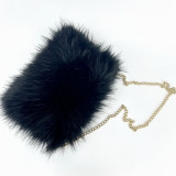 Women's retro handbag, fluffy large capacity fur handbag