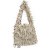 Long fur capacity oversized single shoulder crossbody bag