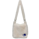 Plush crossbody bag, hand-held commuting candy colored bag