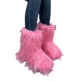 Fur snow boots for women