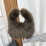 Imitation fox fur handbag
