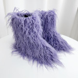 Fur snow boots for women