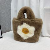 Fried Egg Bag Fashion Women's Trendy Handheld fur Bag