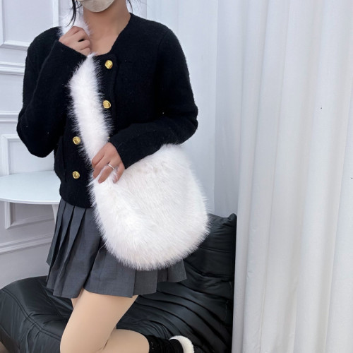 Handbag, fur bag, plush shoulder bag