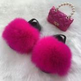 Imitation fox fur grass slippers children's bag