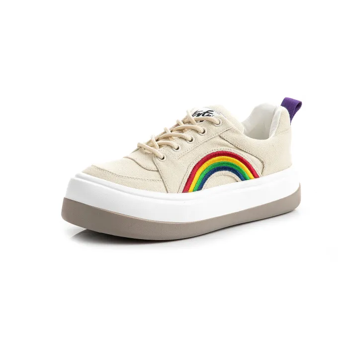 Rainbow Harajuku Thick soled Canvas Shoes
