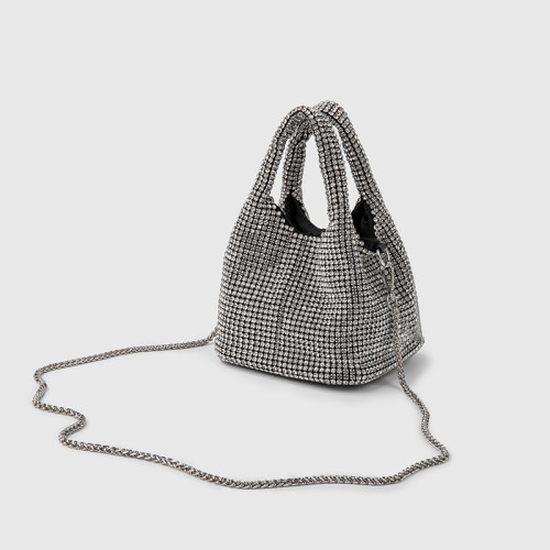 Women's bag, dinner bag, rhinestone bucket bag, handbag