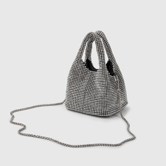 Women's bag, dinner bag, rhinestone bucket bag, handbag