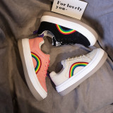 Rainbow Harajuku Thick soled Canvas Shoes