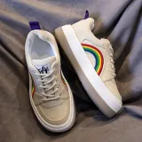 Rainbow Harajuku Thick soled Canvas Shoes