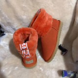 Fur integrated snow boots, genuine leather wool cotton shoes, and fur shoes