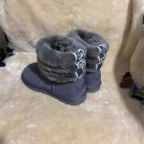 Fur integrated snow boots, genuine leather wool cotton shoes, and fur shoes