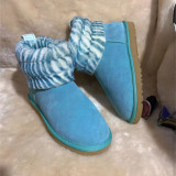Fur integrated snow boots, genuine leather wool cotton shoes, and fur shoes