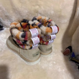Fur integrated snow boots, genuine leather wool cotton shoes, and fur shoes