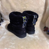 Fur integrated snow boots, genuine leather wool cotton shoes, and fur shoes