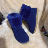 Fur integrated snow boots, genuine leather wool cotton shoes, and fur shoes
