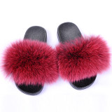 Real fox fur grass fur slippers for women wearing sandals outside