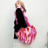 Imitation fox fur heart-shaped fur bag