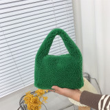 Handheld lamb wool bag, crossbody small square bag