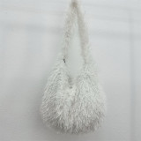 Large capacity single shoulder hairy tote bag for women