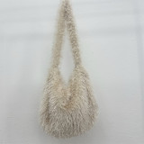 Large capacity single shoulder hairy tote bag for women
