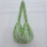 Large capacity single shoulder hairy tote bag for women