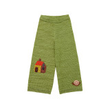 Children's sweater embroidery knitted cardigan half skirt long pants set