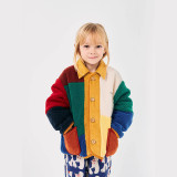 Colorful spliced cotton jacket with double-sided wear