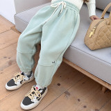 Velvet children's warm sports pants
