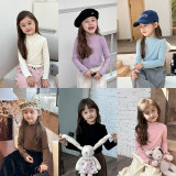 Girl's sweet cashmere lace base sweater top