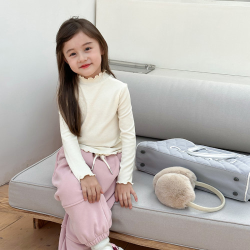 Girl's sweet cashmere lace base sweater top