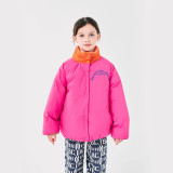 Colorful spliced cotton jacket with double-sided wear