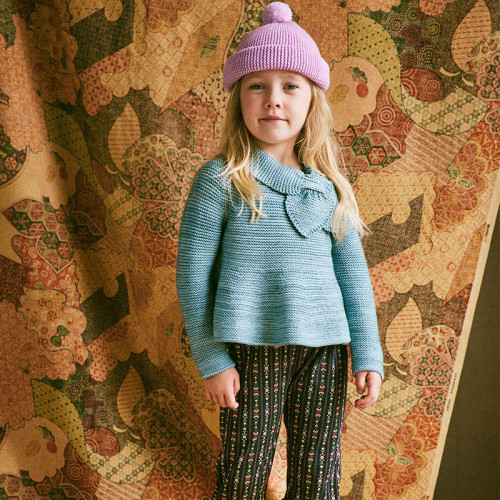 Children's sweater embroidery knitted cardigan half skirt long pants set