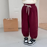 Velvet children's warm sports pants