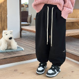 Velvet children's warm sports pants