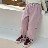 Velvet children's warm sports pants