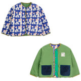 Colorful spliced cotton jacket with double-sided wear