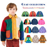 Colorful spliced cotton jacket with double-sided wear