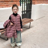 Boys and babies keep warm with 90% white duck down, camisole, letter down vest