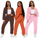 YD8785-H6 Solid Color Two Piece Set