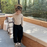 Girl's sweet cashmere lace base sweater top