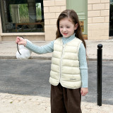 Boys and babies keep warm with 90% white duck down, camisole, letter down vest