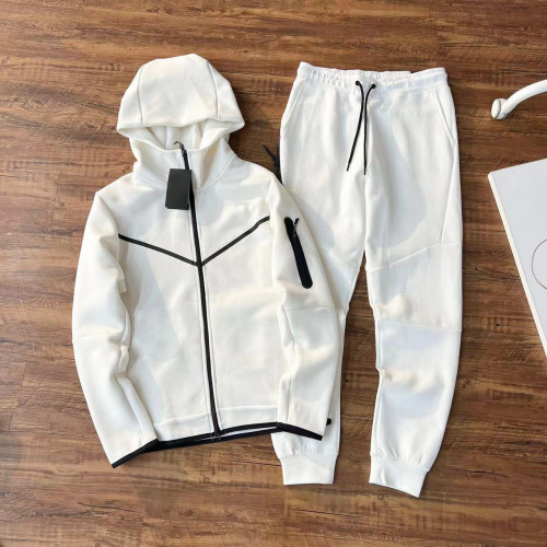 Hooded zipper sweater set, men's new sports and casual wear jacket, small leg pants set