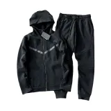 Hooded zipper sweater set, men's new sports and casual wear jacket, small leg pants set