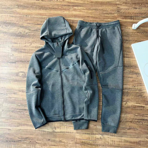 Hooded zipper sweater set, men's new sports and casual wear jacket, small leg pants set