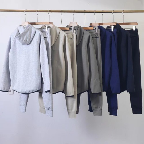 Men's hooded sports casual jacket, long pants, and sweatpants set