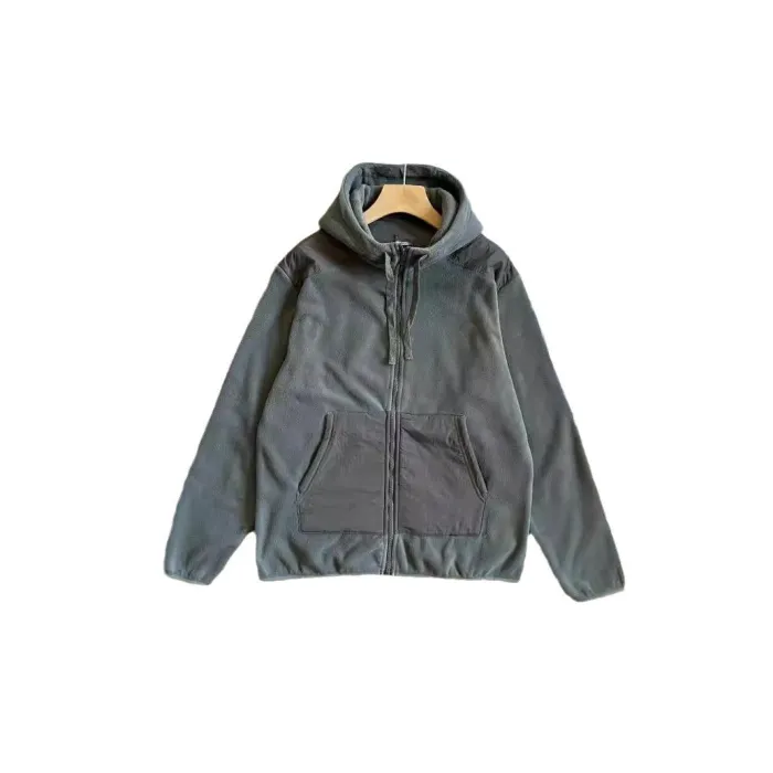 Sports hooded zipper fleece jacket jacket