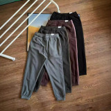 Polar fleece tricolor casual sports leg tied pants